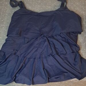 Beach House Navy Blue Women's Tankini Swim Top size 22W
